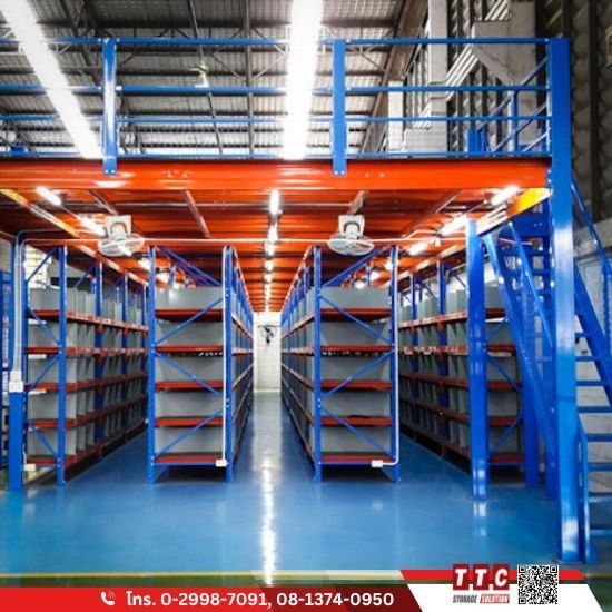 Rack supported mezzanine floor - รับผลิตติดตั้งชั้นวางอุตสาหกรรม - ทีทีซี โลจิสติกส์ (ประเทศไทย)