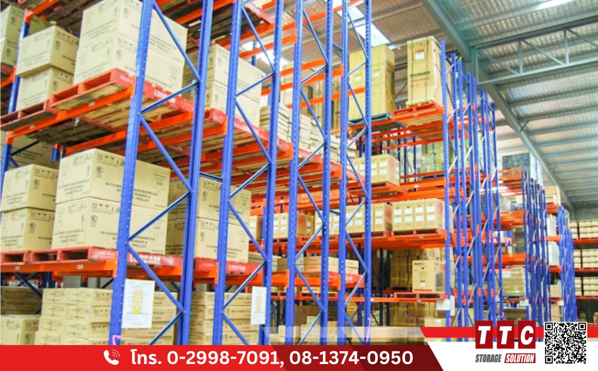ผู้ผลิตและติดตั้งชั้นแร็ควางสินค้าแบบคู่และแบบสี่แถวติดกัน Double deep pallet racking system